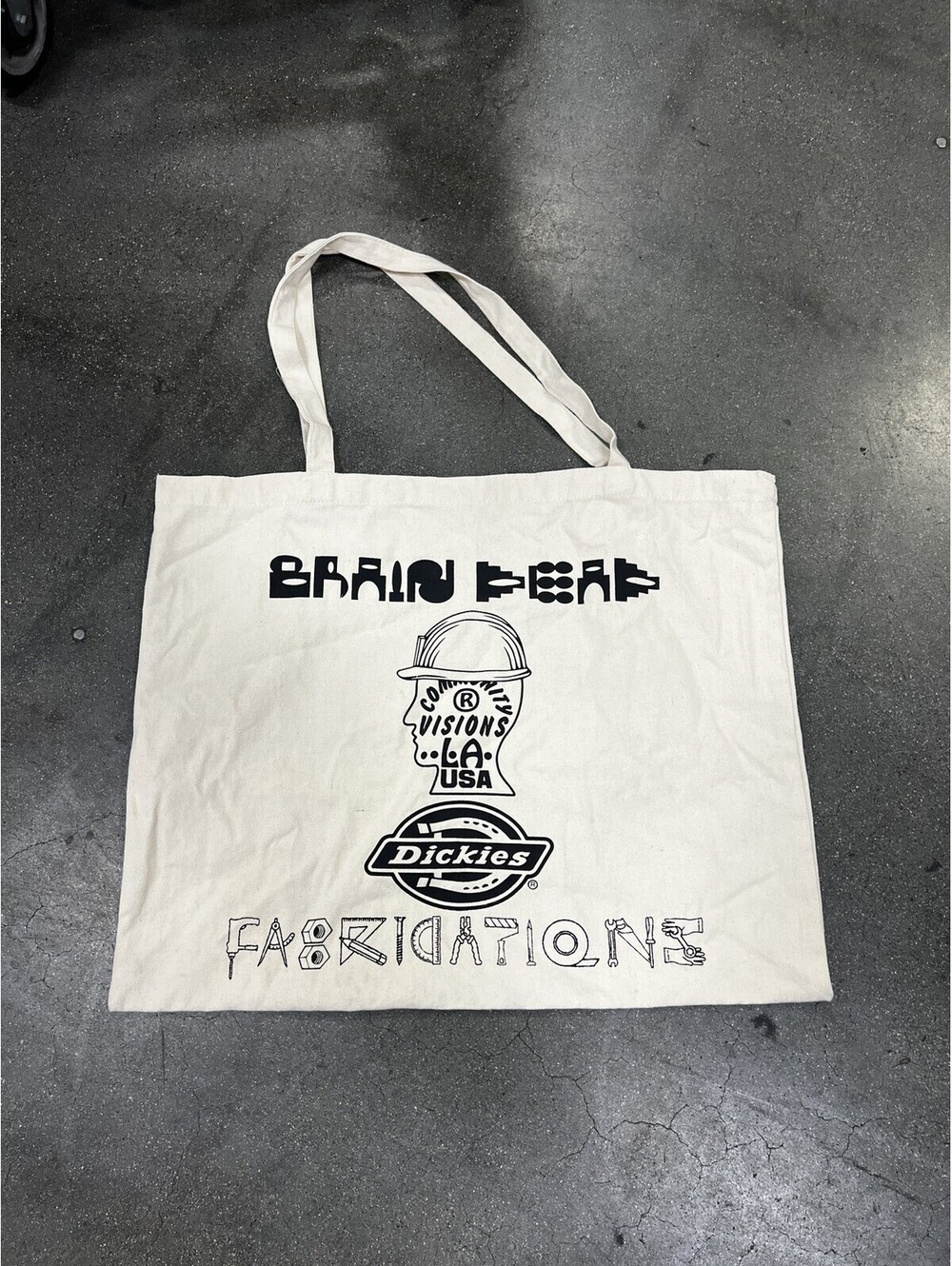 Brain Dead x Dickies Fabrications Tote Bag Cream Canvas Bag